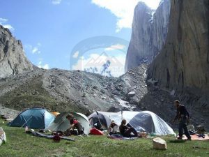 Camp site under the base of Amin Barkk