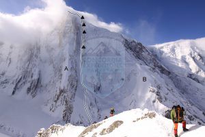  Expedition On Spantik and front route map