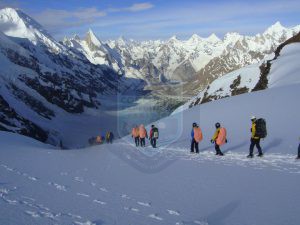 Group Members Descending the Gondoghoro La