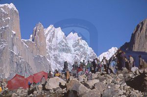 Urdukas camp site on Baltoro Glacier 